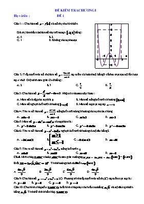 Đề kiểm tra chương I - Đề 1